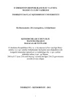 O`ZBEKISTON RESPUBLIKASI OLIY VA O`RTA