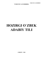 HOZIRGI O`ZBEK ADABIY TILI 2018