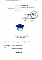 Xorijiy til (Davolash ishi) 1-kurs