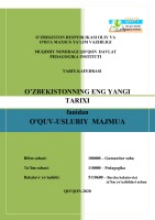 O'zbekistonning eng yangi tarixi