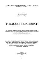 O’ZBEKISTON RESPUBLIKASI OLIY VA O’RTA MAXSUS TA’LIM VAZIRLIGI