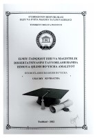 Ilmiy tadqiqot ishi.magistruslubiy ko'rsatma.